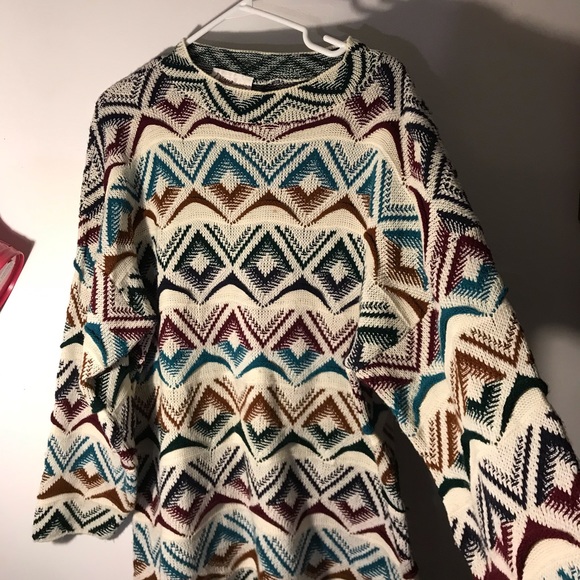 Colourful knitted crewneck sweater - Picture 3 of 4